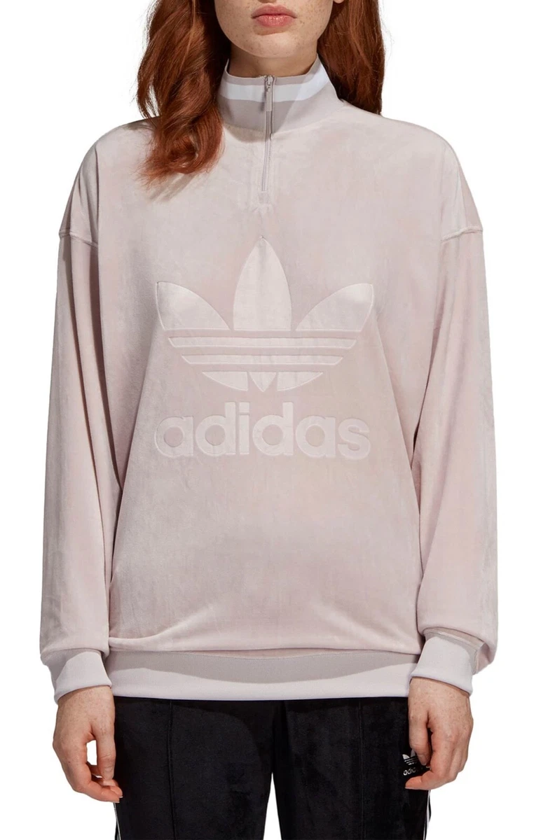 ADIDAS Originals Quarter Zip Velour Pullover Size XS