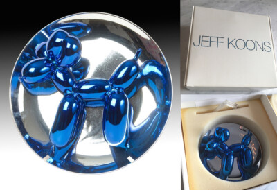 Jeff Koons : Balloon Dog Plate Sculpture, 1st. Limited Edition Run (Blue) 2002 