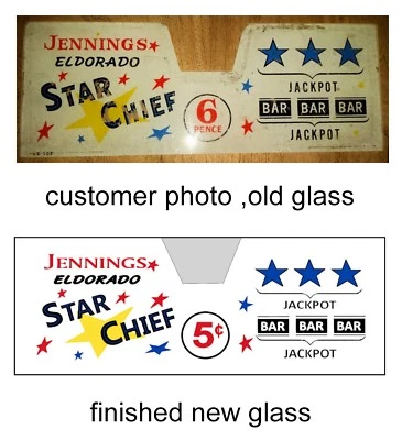 Jennings Replacement glass with fitted clear cover any model,coinage