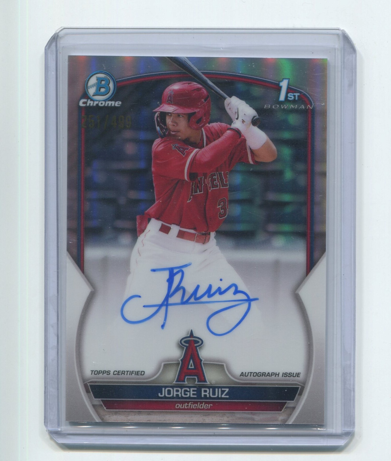 2023 BOWMAN CHROME 1ST RC JORGE RUIZ TRUE REFRACTOR AUTO # 251/499