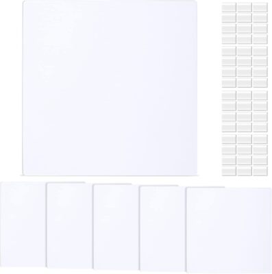 6 Pcs Square Plastic Flat Blank Plate Wall Hole Cover Ceiling Cover Plate, Ci...