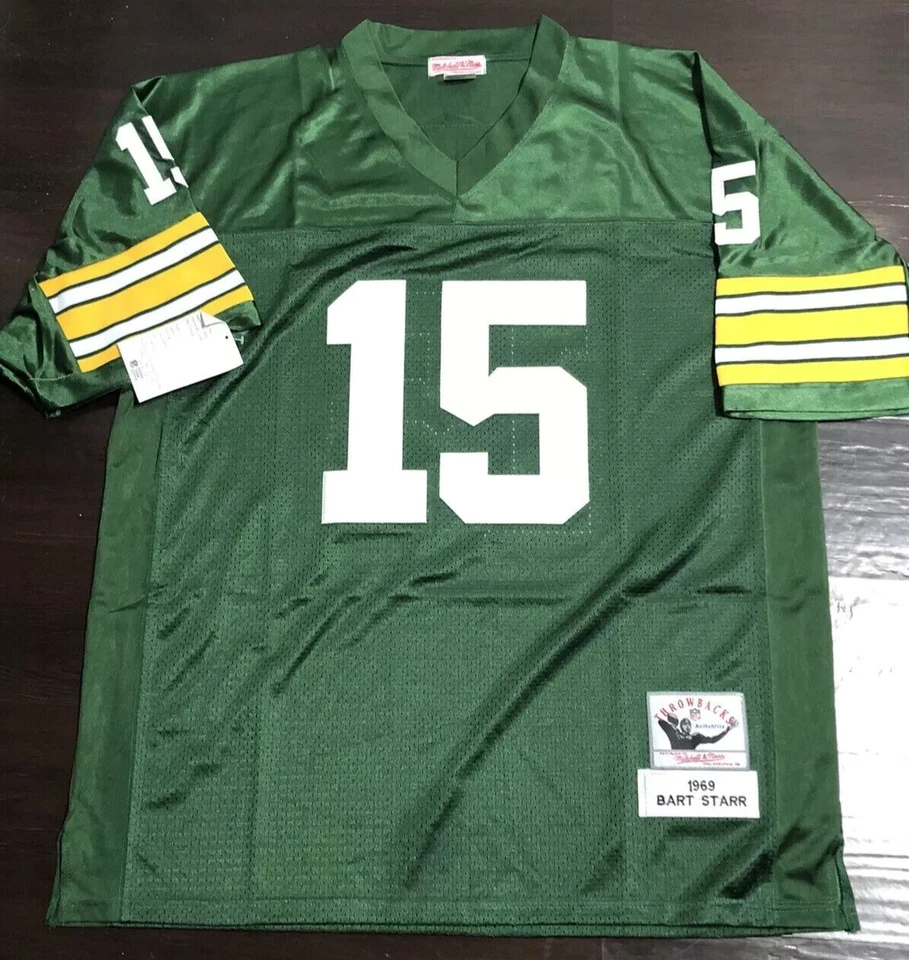 Camiseta deportiva firmada por Bart Starr autografiada por Mitchell & Ness Packers certificado de autenticidad Steiner de la corte Foto 4 de 4