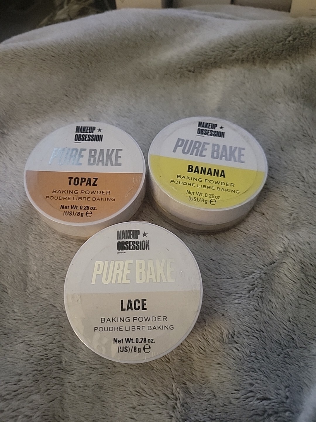 Lot Of 3 Makeup Obsession Pure Bake Baking Pressed Powder Topaz Lace