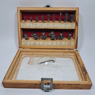Unbranded ~ Router Bit Set ~ 15 Router Bits ~ 1/4'' Shank with Box