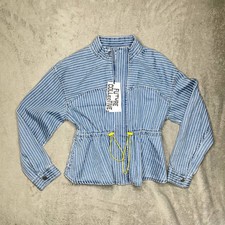 Women's Peplum Denim Jean Jacket Future Collective Gabriella Karefa-johnson Med