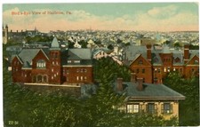 Bird's-Eye View Houses In The Whole Town Of Hazleton, Pennsylvania Postcard