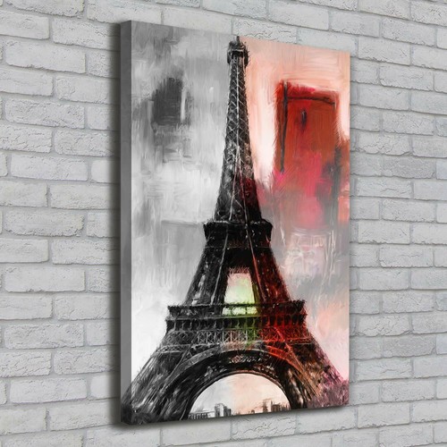 Tableau Sur Verre Trempé Tulup - Image Tour Eiffel Paris 70x100 Cm - Noir Et Blanc - Neuf