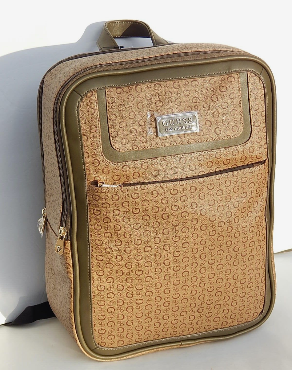 GUESS CHAI LARGE TRAVEL SCHOOL WORK BACKPACK BAG MOCHA LOGO 