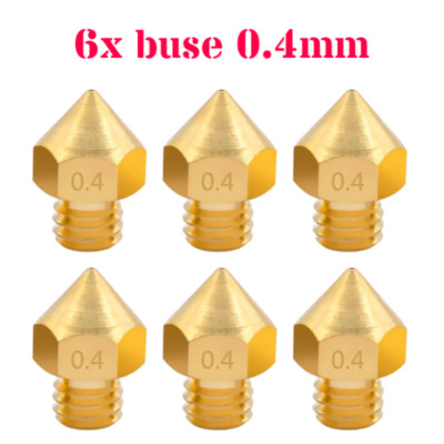 6x Nozzle 0.4mm nozzle tip for Geeetech A10,A20,A30 / Tevo Tornado /TronXY X5S