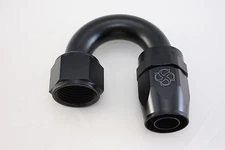 W84 -12AN / 180 degree Hose End / Oil Fuel /reusable Swivel 12 AN Fitting BLACK