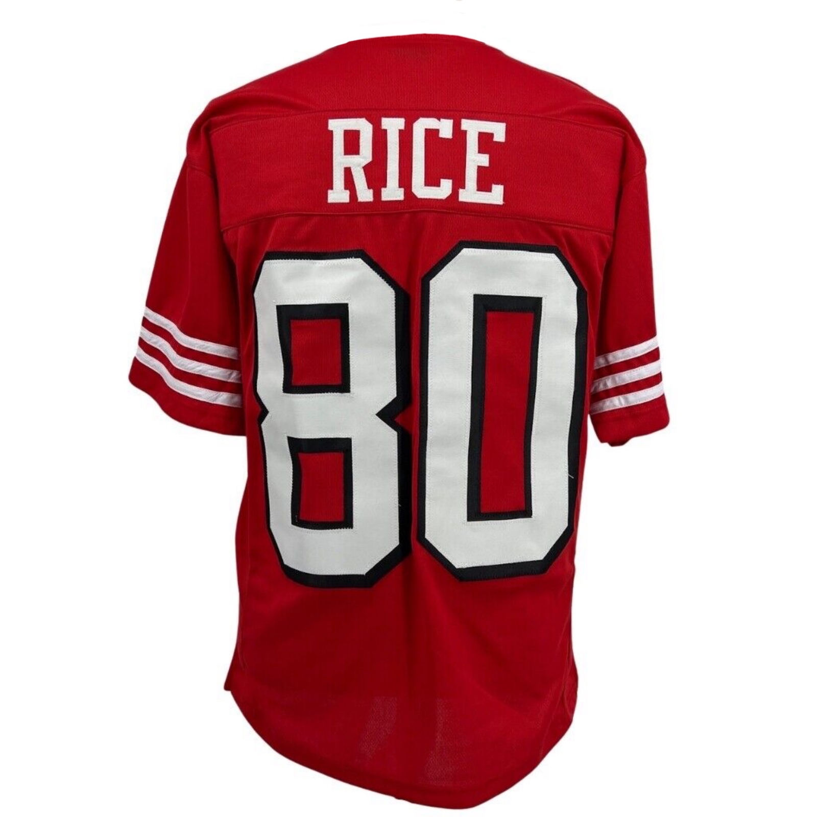 Jerry Rice Jersey Red w/ Drop Shadow San Francisco M5XL Custom Sewn