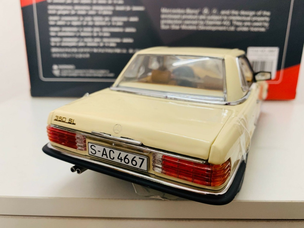 Sun Star 1977 Mercedes-Benz 350 SL Ivory 4 Door Open 1:18 New