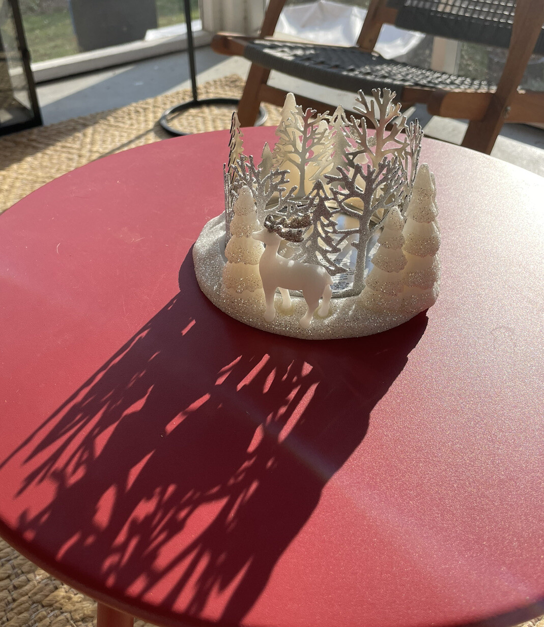 Bath & Body Works ENCHANTED FOREST GLITTER Candle Holder Snowy Trees