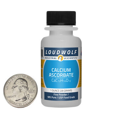 Calcium Ascorbate / 1 Ounce Bottle / 98% Pure USP Food Grade / Fine Powder / USA
