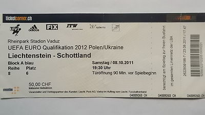 TICKET LS 8.10.2011 Liechtenstein - Schottland