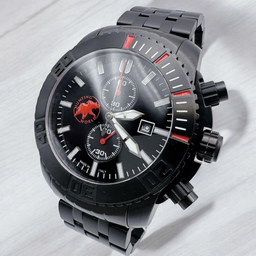 Reloj de pulsera de caza para hombre cronógrafo calendario caja de titanio JAPÓN