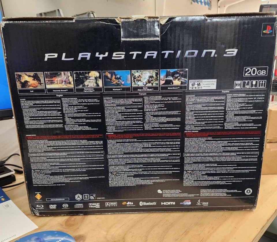 Sony PlayStation 3 FAT PS3 CECHB01 BACKWARDS COMPATIBLE 20 GB Black Console CIB 711719800101 eBay