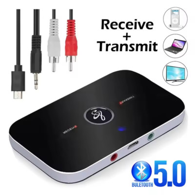 Bluetooth 5.0 Transmitter Empfänger Sender 2in1 Aux Audio Adapter TV Kopfhörer