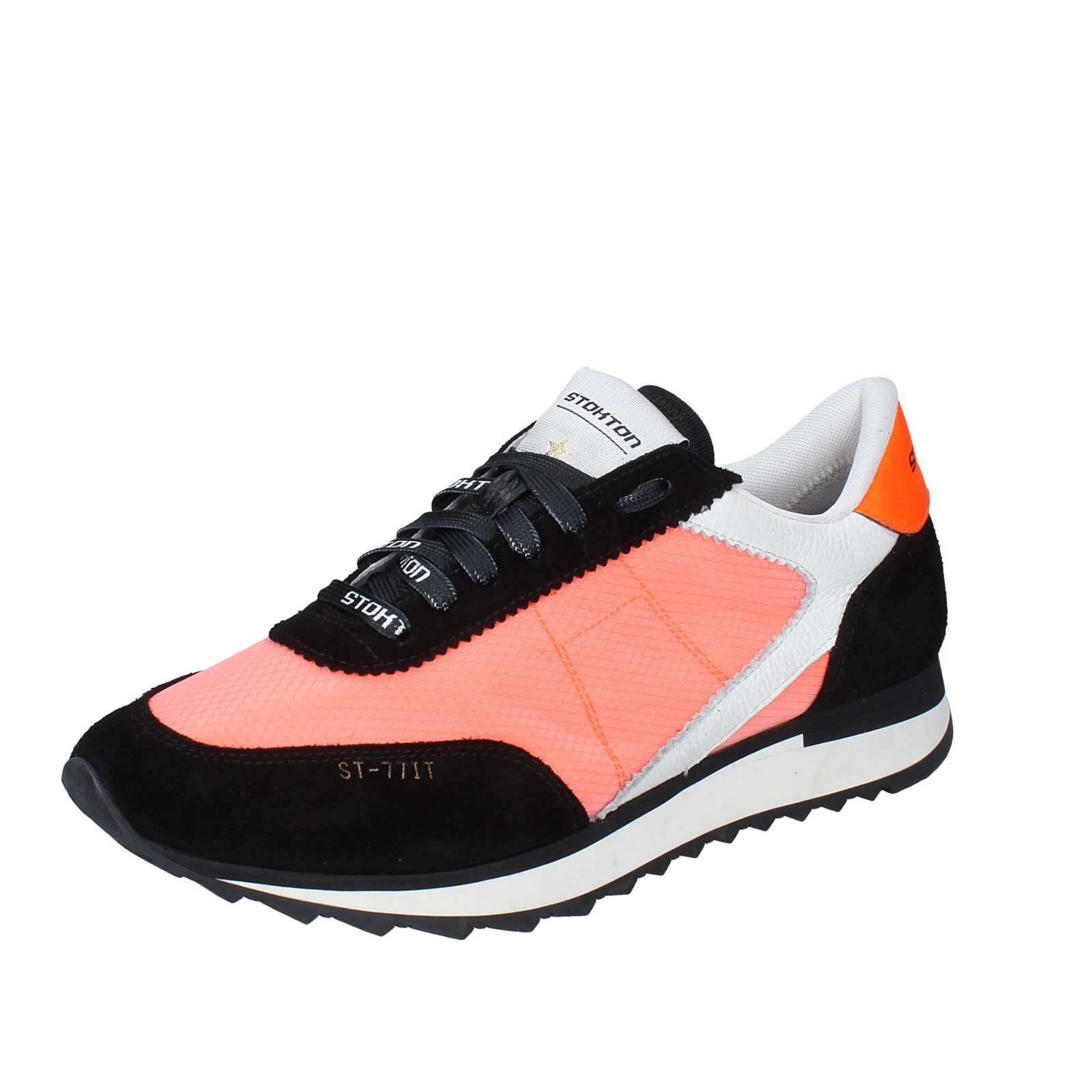 кроссовки scarpe uomo STOKTON nero camoscio rosa tessuto EX98 13690₽