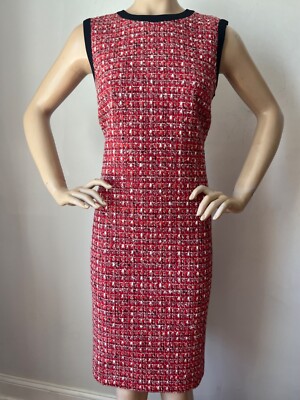 NWT St John Knit size 4 dress Red Black Tweed | eBay