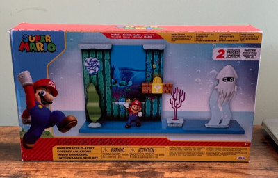 New SUPER MARIO Underwater Playset w/ Interactive Environment 2.5'' Jakks Figure