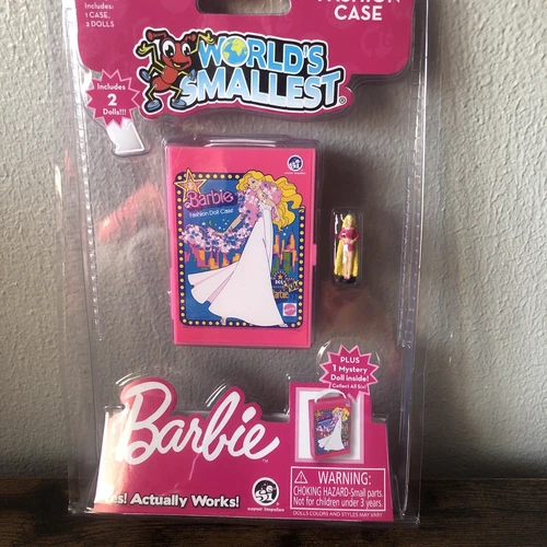 World's Smallest BARBIE FASHION CASE + 2 Miniature Dolls / Totally Hair Barbie