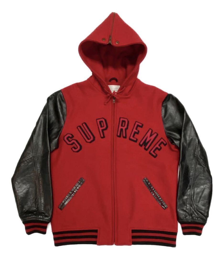 Supreme 12AW Hooded Varsity Jacket Black Red Size L 27in | eBay Supreme 12AW Hooded Varsity Jacket Black Red Size L 27in | eBay