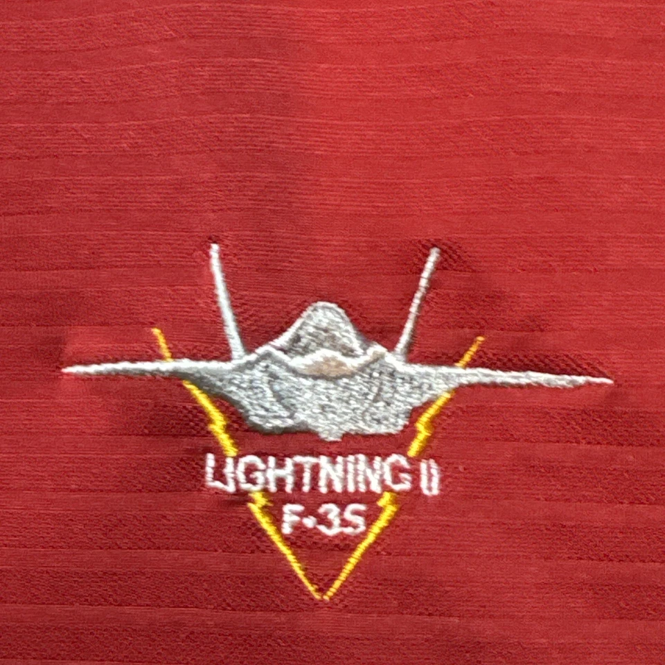 Lockheed Martin Lightning II F-35 Red Golf Polo Shirt Size XL - Image 2 of 4