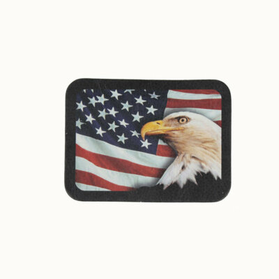 Biker Chopper USA Eagle Adler Amerika Flagge Echt Leder Aufnäher Leather Patch