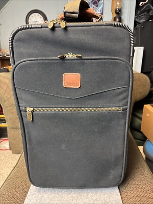 Dakota By Tumi Rolling Black Luggage / Brown Leather Trim  Carry On 23x14x9