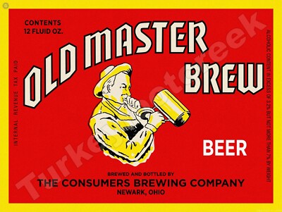 Old Master Brew Beer Label 9'' x 12'' Metal Sign