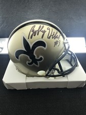 BOBBY HEBERT Signed Mini Helmet PSA THROWBACK VSR4 New Orleans Saints Autograph