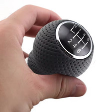 Car Gear Shift Knob Manual Gear Stick Shift Head 6 Speed Pu Leather Wadapters
