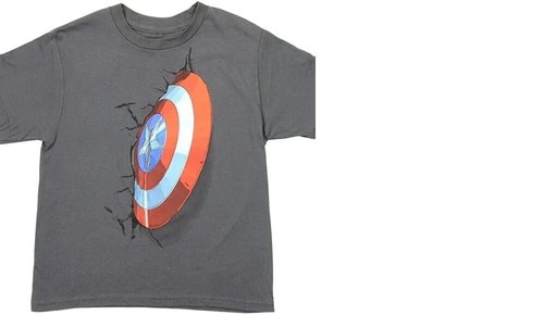 Captain America Marvel Avengers Little Boys Shield Crash Tee NWT Size 5/6