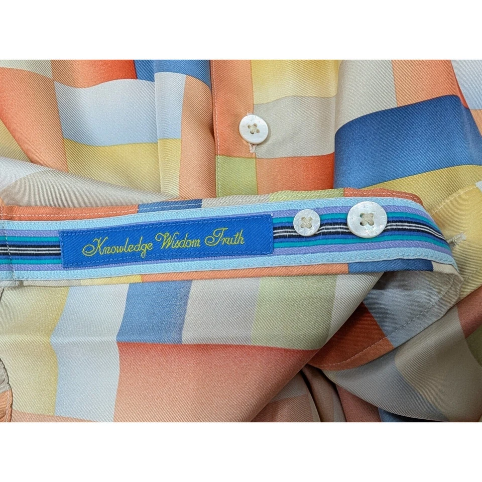 Robert Graham Mens Silk Button Up Long Sleeve Top Size L Abstract Retro Party - Image 3 of 4