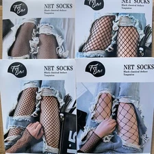 1 Pair Solid Black Hollow Out Plain Pantyhose Mesh Fishnet High Stockings Tights