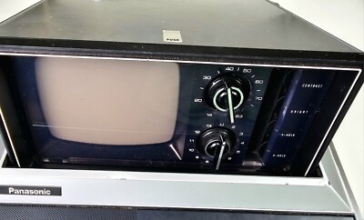 Vintage Panasonic TR-475 Pop up Screen B&W TV With AM/FM Radio