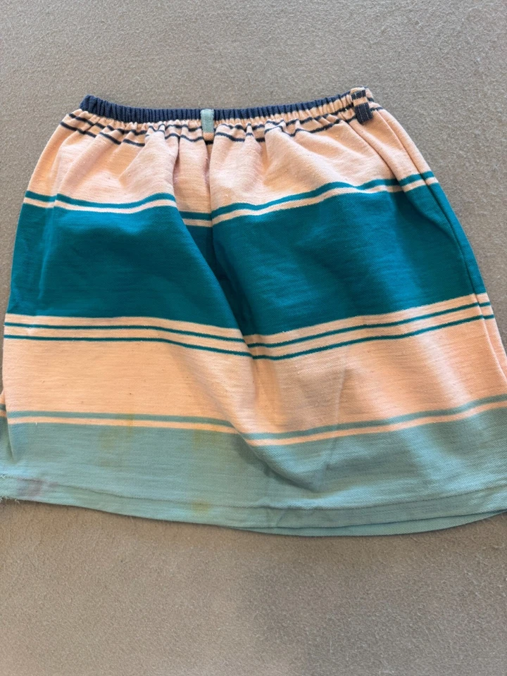 Saia Hang Ten Vintage Meninas Crianças Grande 13-14 Listra Retrô Malha Cintura Elástica - Imagem 3 de 4