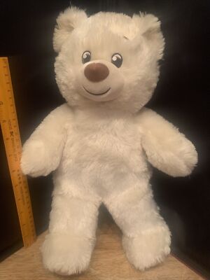 BUILD A BEAR WORKSHOP BABW White Plush Bear Stuffed Toy Animal BAB 14'' B-A-B Paw
