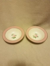 2- Homer Laughlin, Pink Rose Bowls, Lifetime China Co. 