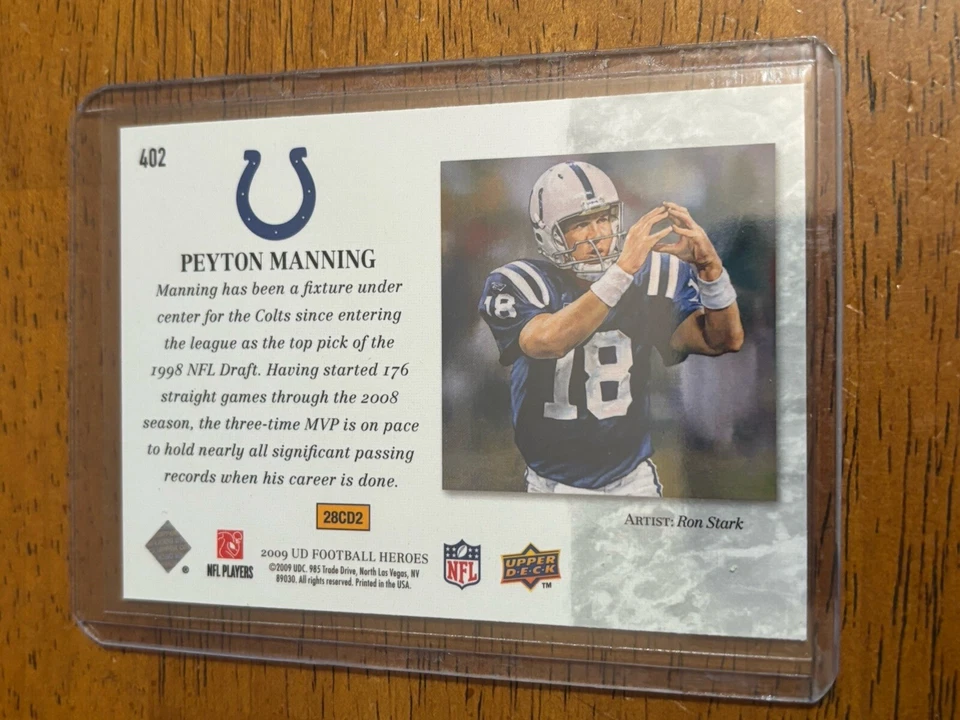 2009 Upper Deck Football Heroes Peyton Manning #402 HOF - Image 2 of 2