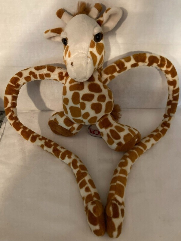 FAO Schwarz Toys R Us Brown Tan Tug A Lug Geoffrey Giraffe Stuffed Plush Toy 