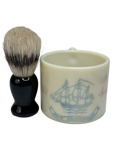 Vintage 40-50’s Old Spice Ship Friendship Shaving Mug Milk Glass Made in U.S.A.