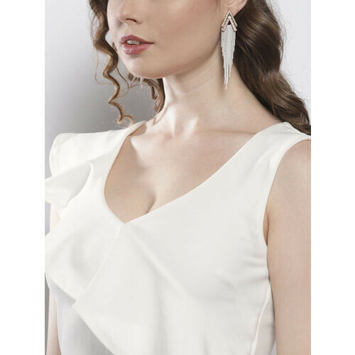 DOROTHY PERKINS Women White Solid Sheath Dress Cocktail Dress - Picture 2 of 5