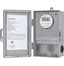 DEWENWILS Pool Pump Timer, Outdoor Digital Timer Box 2HP 40A 120-277 VAC, 7-Day