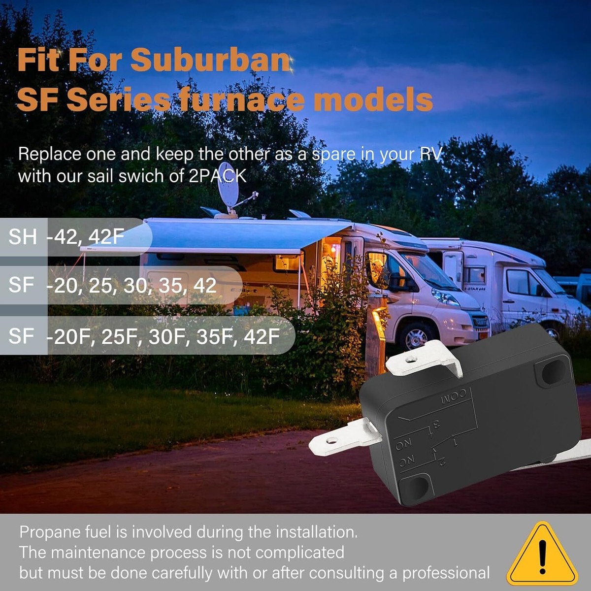 Sail Switch For Rv Furnace 232261 Sail Switch Replacement For