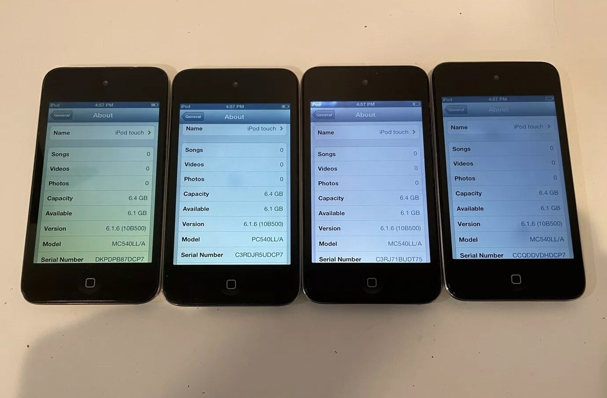 Lot of 4x Apple iPod Touch 4th Generation 8GB - Black - Issues | eBay