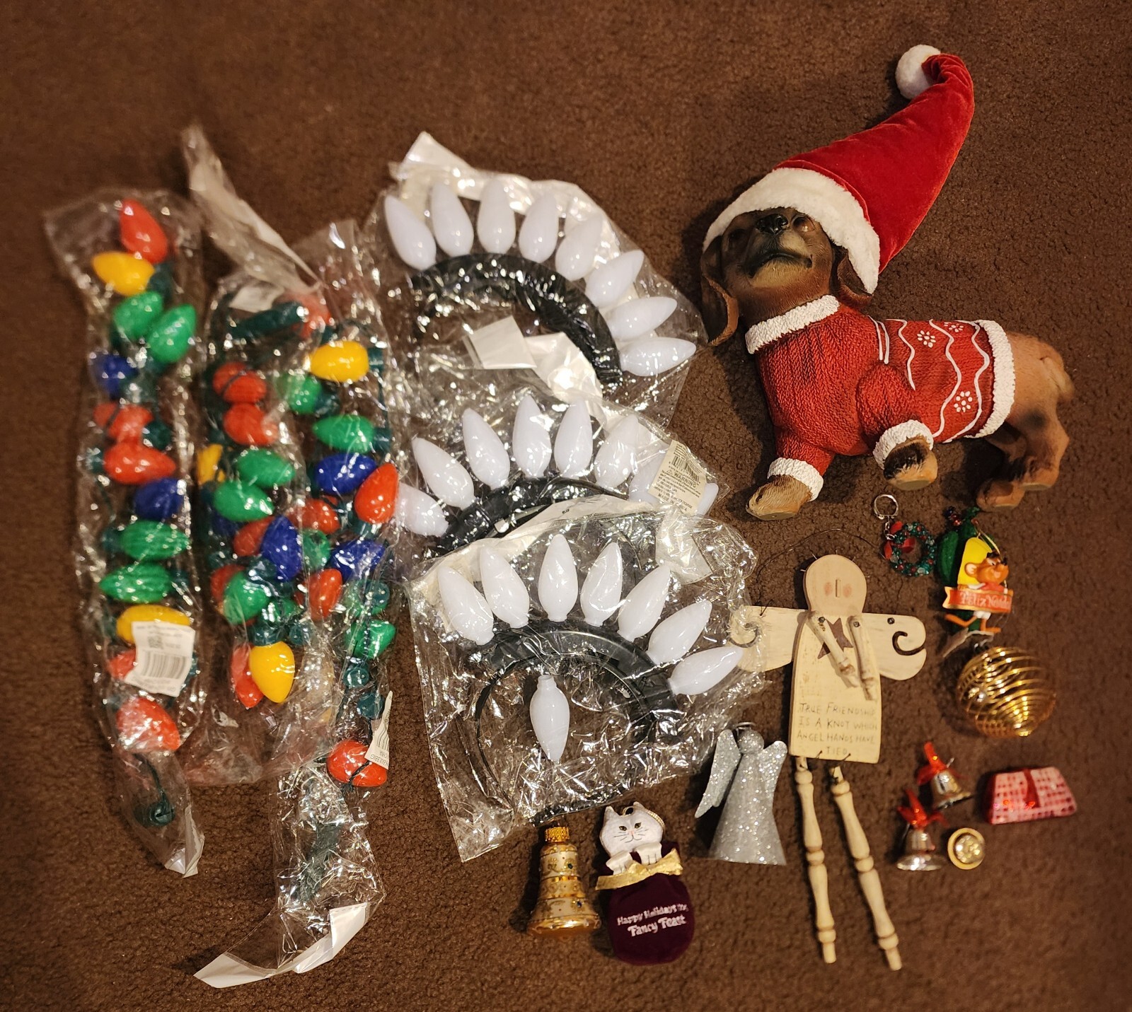 Christmas Cat Dog Angel Lights Mixed Lot of 18 Decorations
