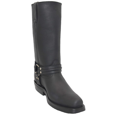 The Western Shops Men's Genuine Leather Harness Biker Boot