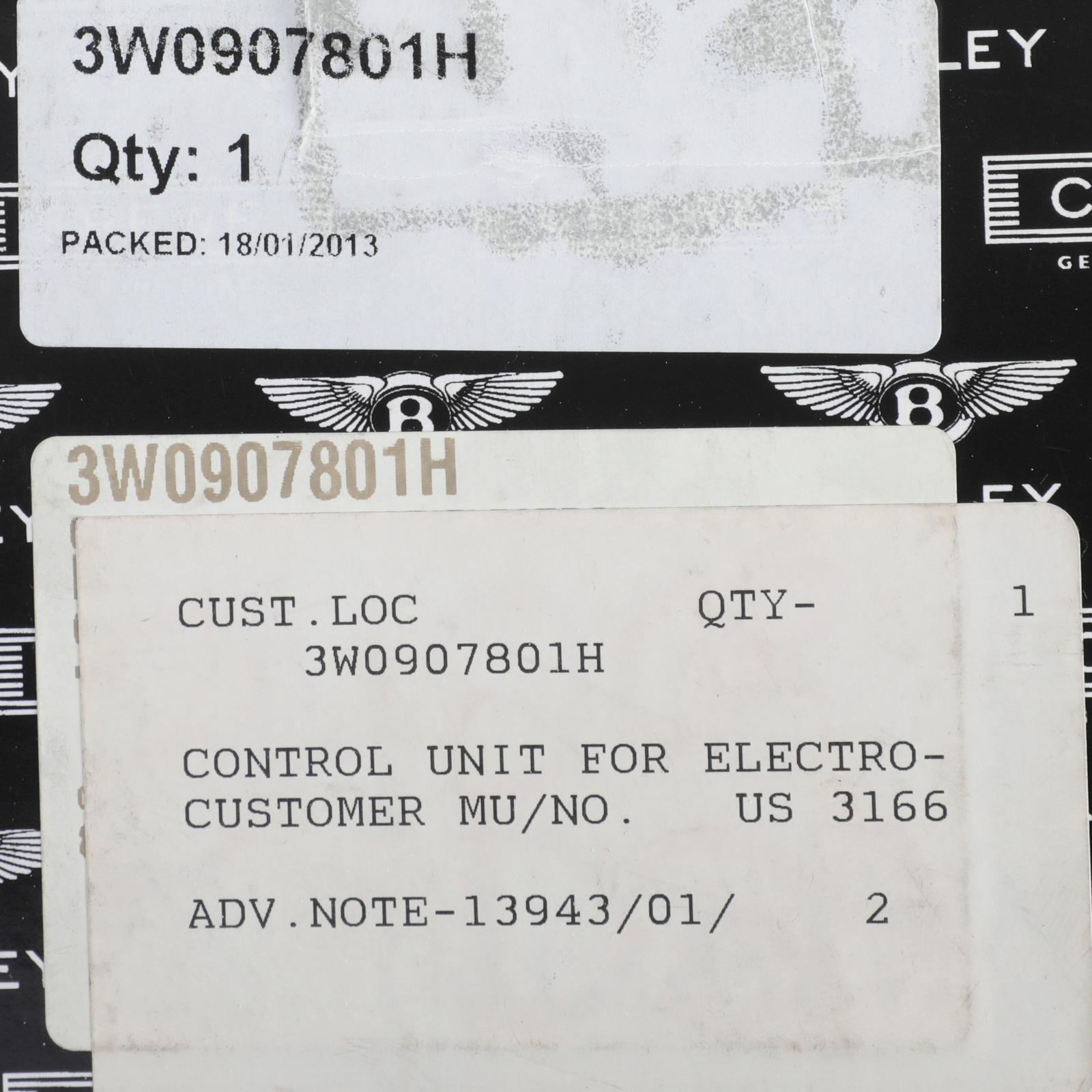 GENUINE BENTLEY 2003-2018 Continental GT GTC Park Brake ECU Module 3W0907801H